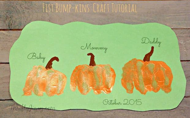 pumpkin fist pump craft for toddlers