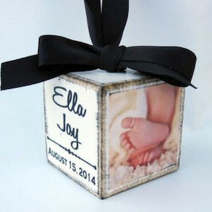 baby's first christmas ornament box