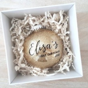 5 12 baby's first christmas ornament calligraphy