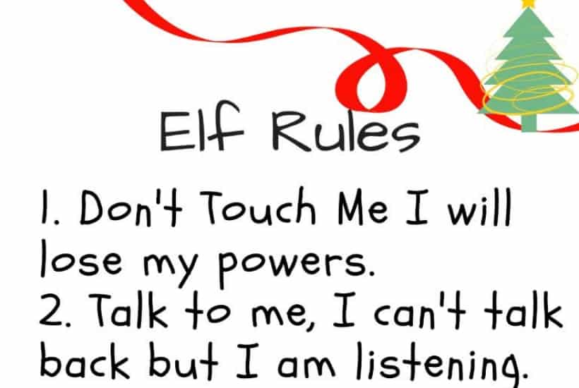 elf rules elf on the shelf printable