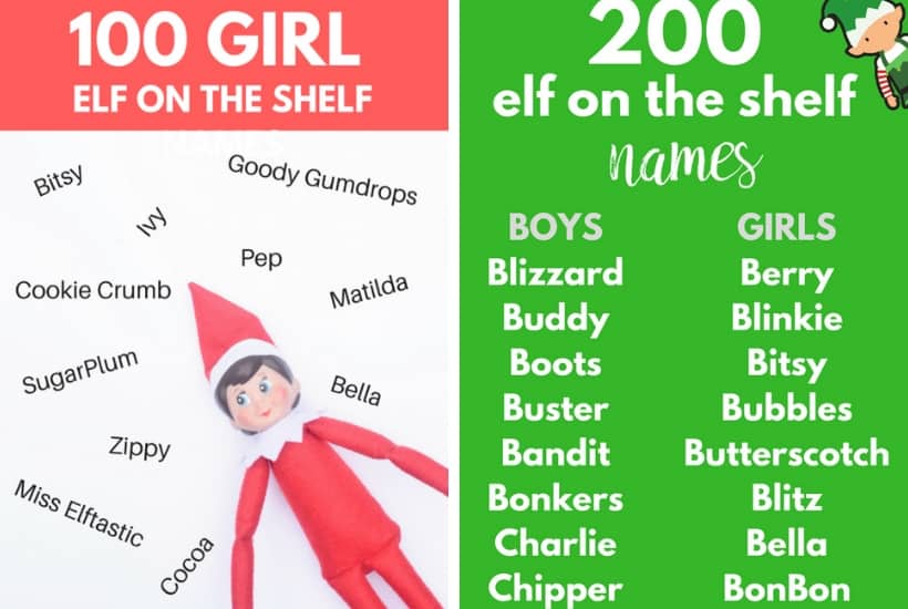 elf on the shelf activity of naming your elf