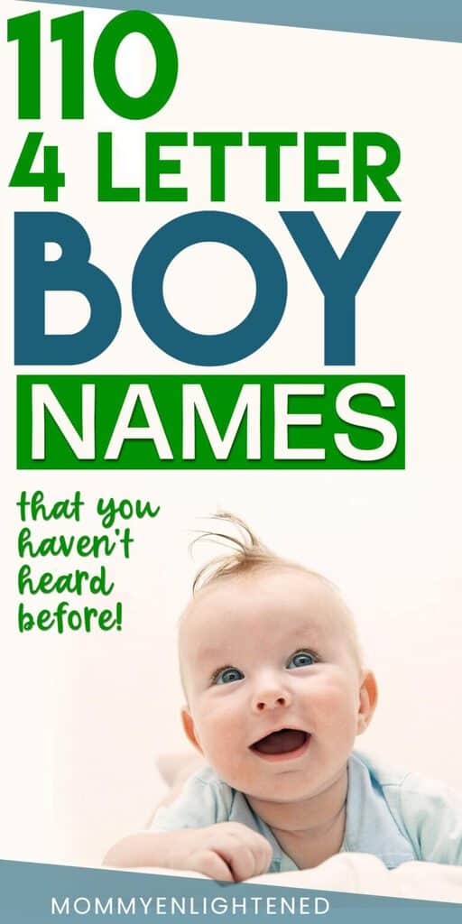 Popular 4 Letter Boy Names (includes origins and meanings!) - Mommy ...